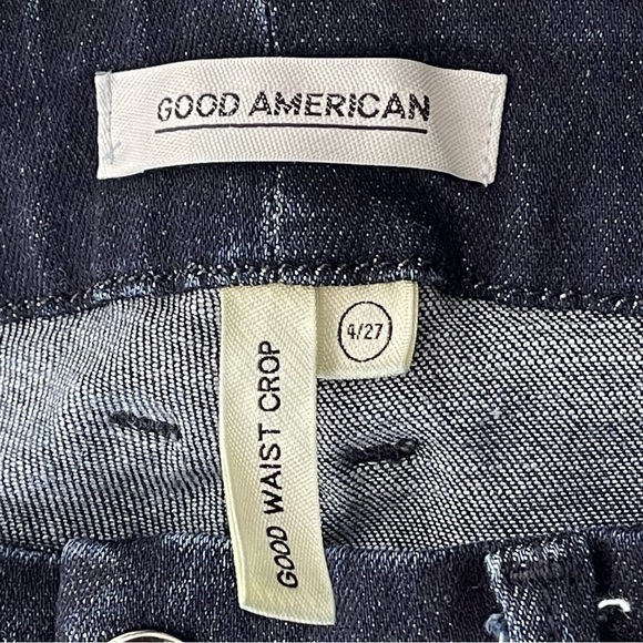Good American Good Waist Crop Jeans Womens 27 High Rise Stretch Denim Casual - Picture 9 of 10
